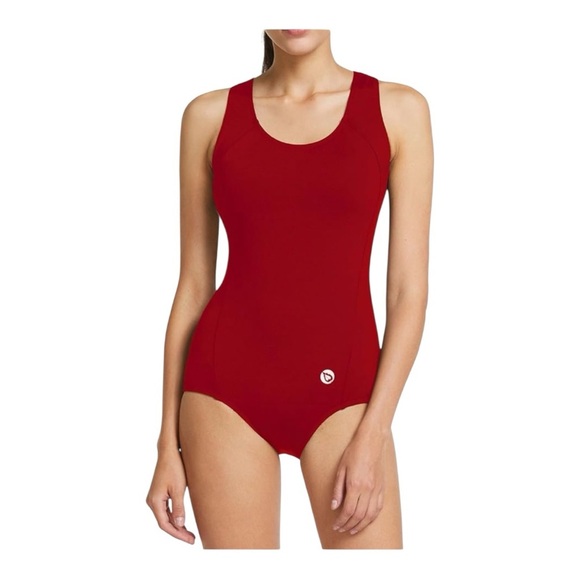 Baleaf Red Athletic Racerback UPF 50 One Piece Swimsuit Women Size 38 NWT - Picture 1 of 16
